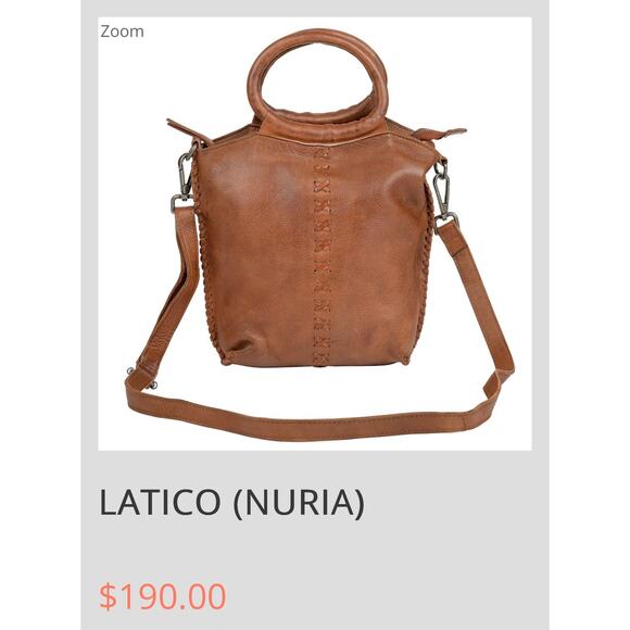 Latico Tan Leather Shoulder Bag Convertible Crossbody Hand-Stitched Boho - Picture 11 of 12